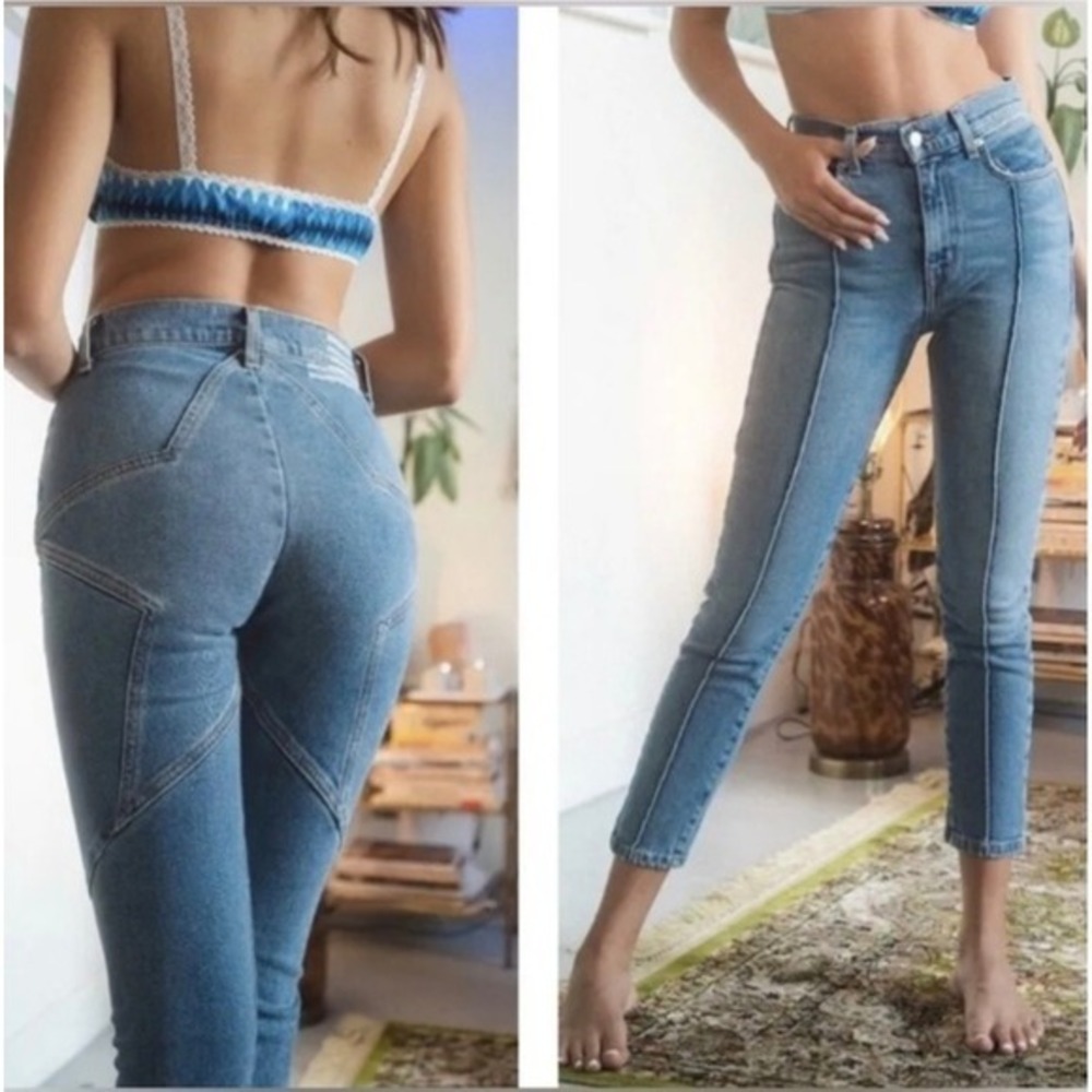 Revice Denim Starboy Jeans Womens 26 Blue Star Seam‎ High Rise Skinny Leg